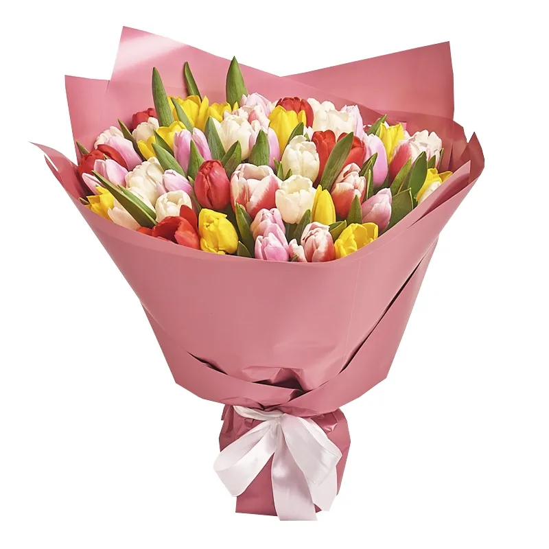 Букет из 51 тюльпана микс